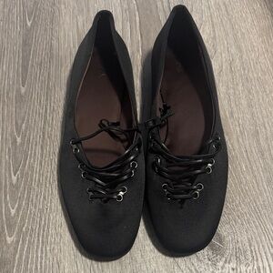 Zara Black Lace-Up Women's Flats
